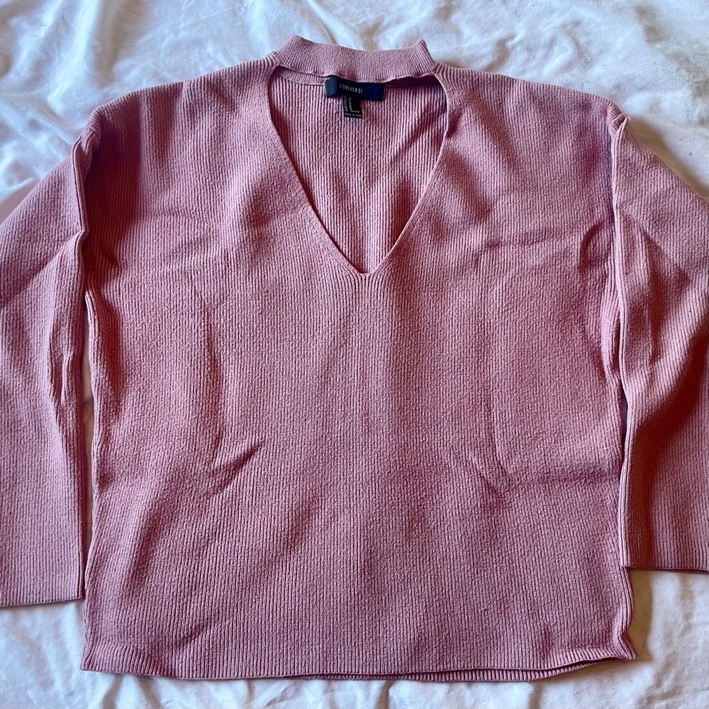 Pink Cutout Sweater